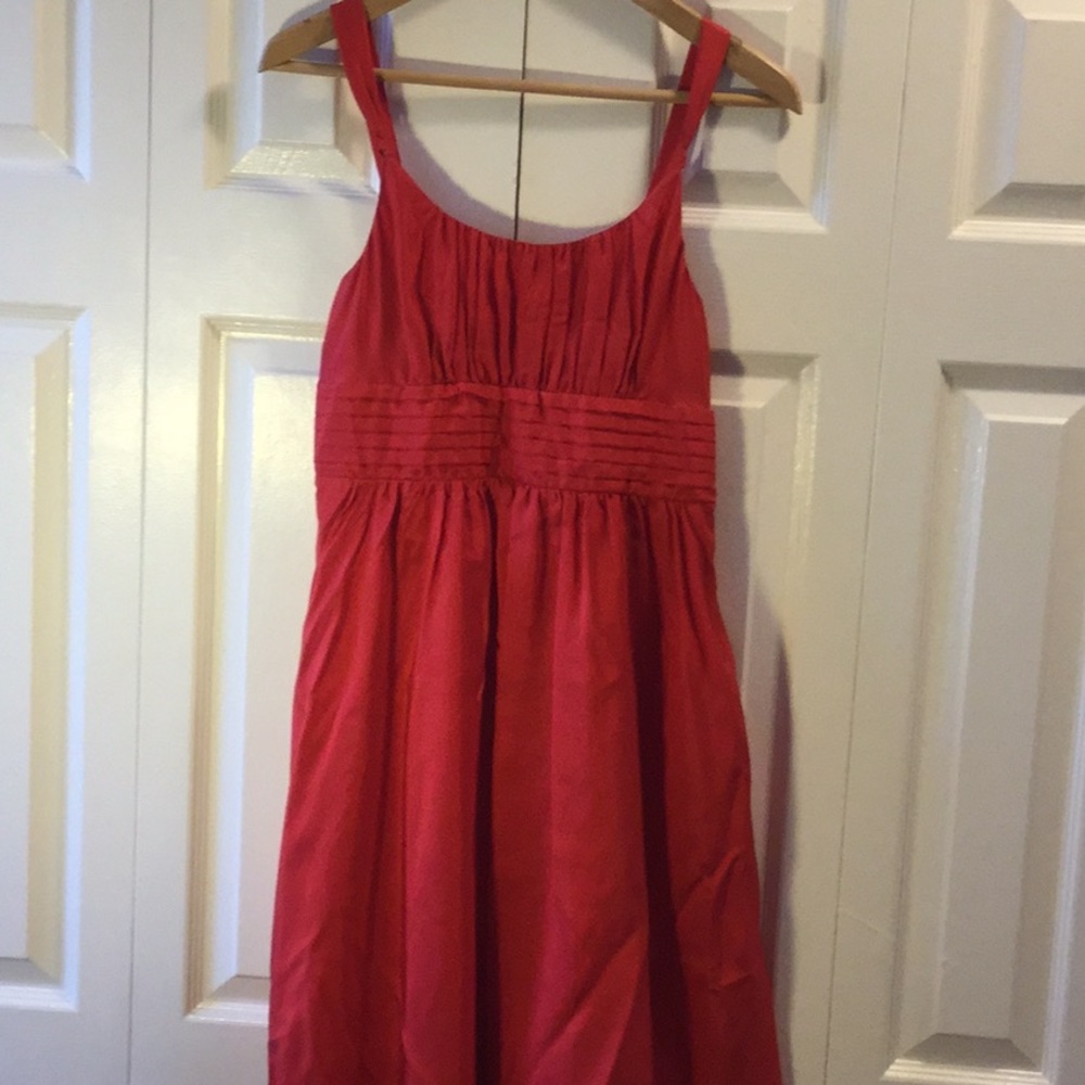 Red Silk Anthro Dress